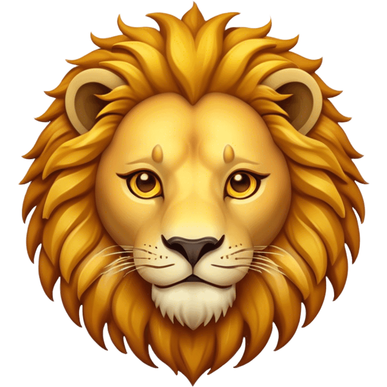 Cinematic Lion Emoji, Vibrant and bold, Iconic and striking design, rim lighting effect, golden and amber tones, Simplified yet expressive features, highly detailed, glowing with warm golden hues, high shine, fierce and majestic, stylized with a touch of fantasy, playful and bold, blending realism with charm, soft glowing outline, clean and immaculate design, confident and strong pose, capturing the essence of a lion in an easily recognizable and captivating form, so lively it feels as though it could roar out of the screen! emoji