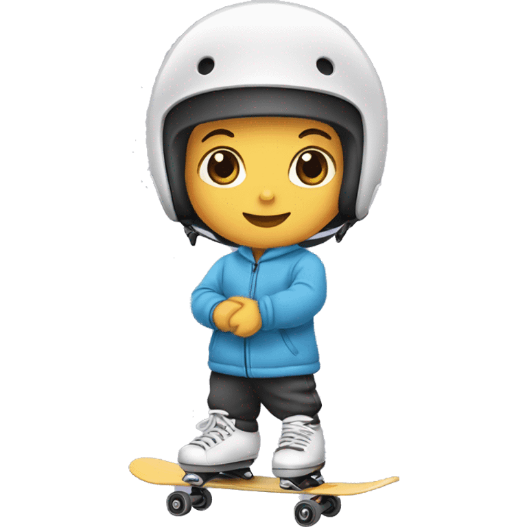 Un bebé en patineta  emoji