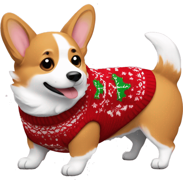 Corgi in Christmas sweater  emoji