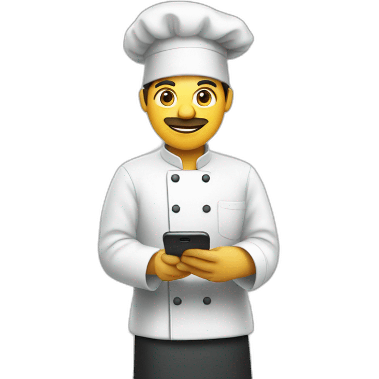 chef looking at phone emoji