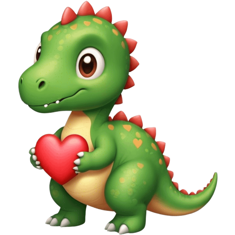 Dinosaur cute with heart emoji