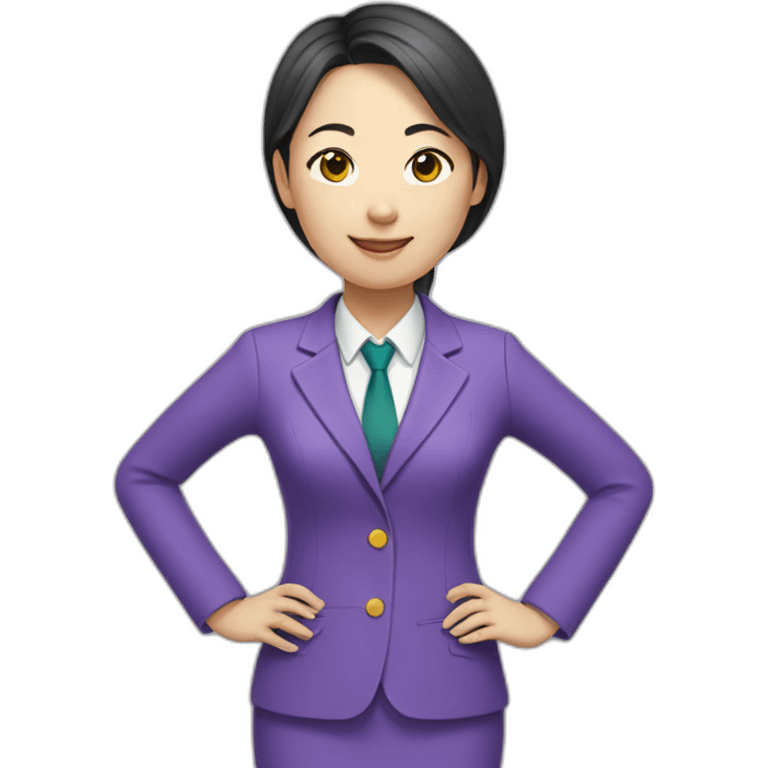 chinese female teacher wearing purple suit emoji