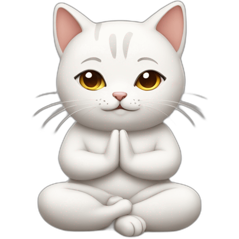 meditating cute cat emoji