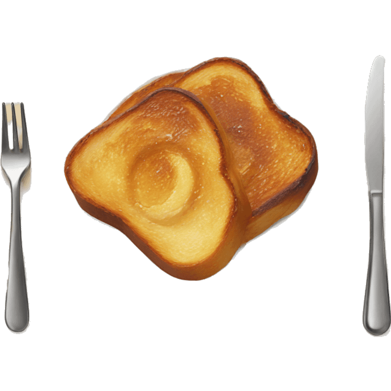 french toast on a white plate emoji