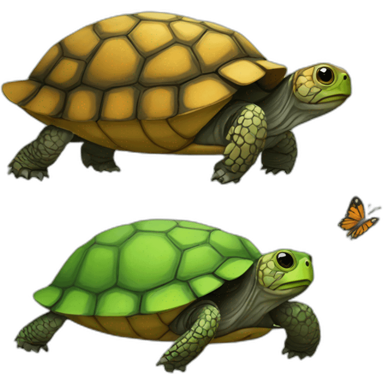 hybrid  between tortoise and buttefly emoji