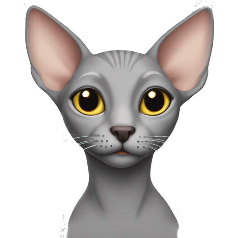 Grey hairless cat  emoji