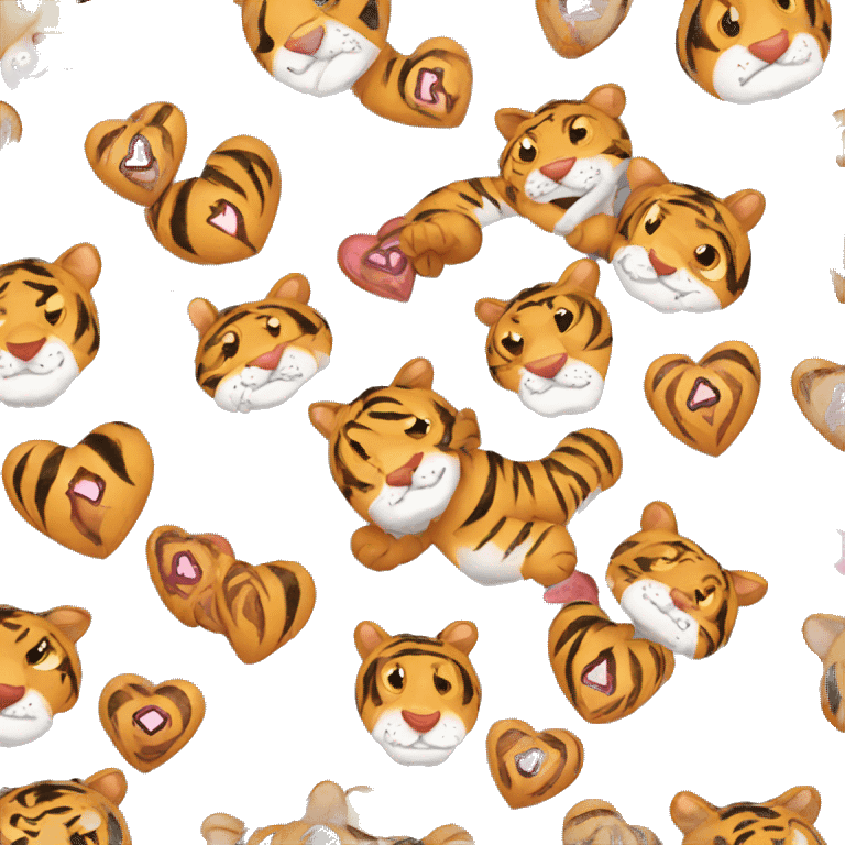 tiger with hearts emoji