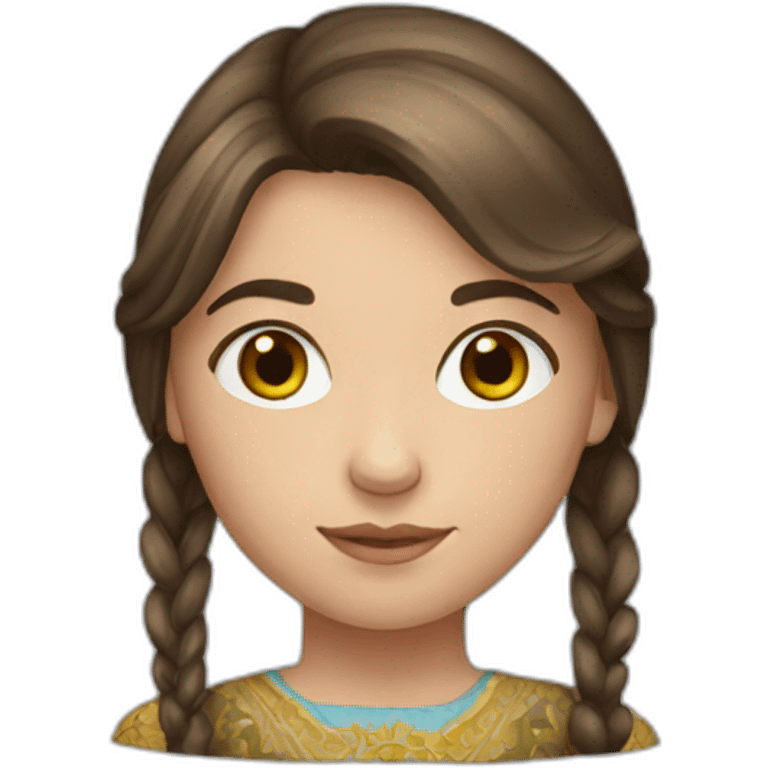 Ukrainian girl with brown hair emoji