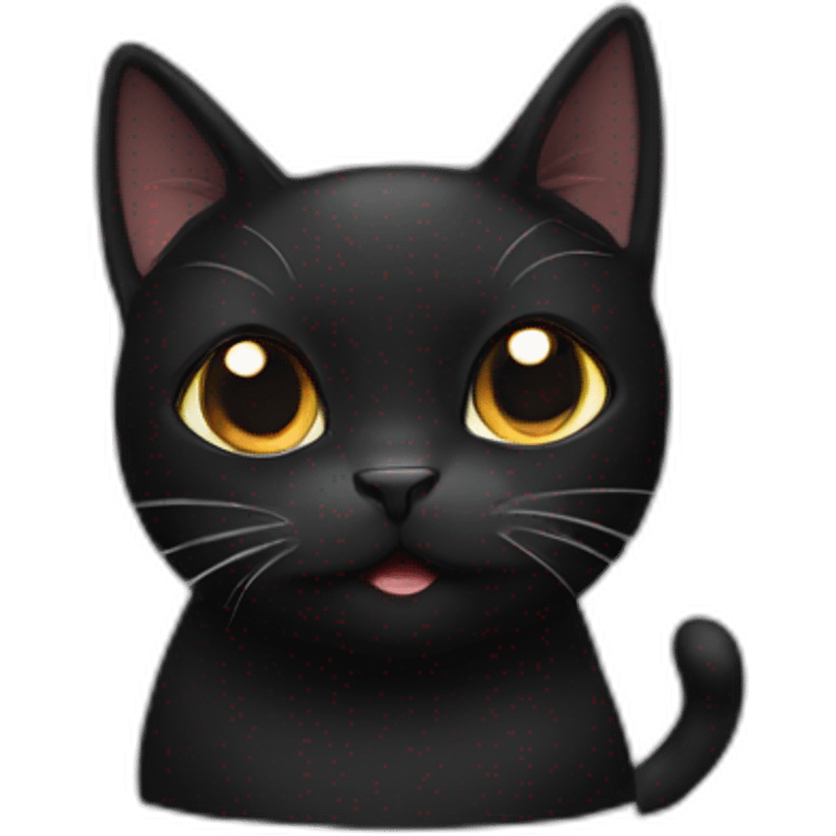 Black CAT cute emoji