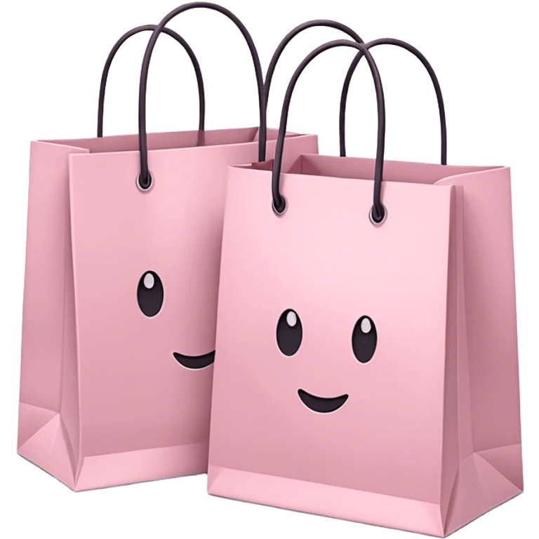 Two Soft pink shopping bags emoji