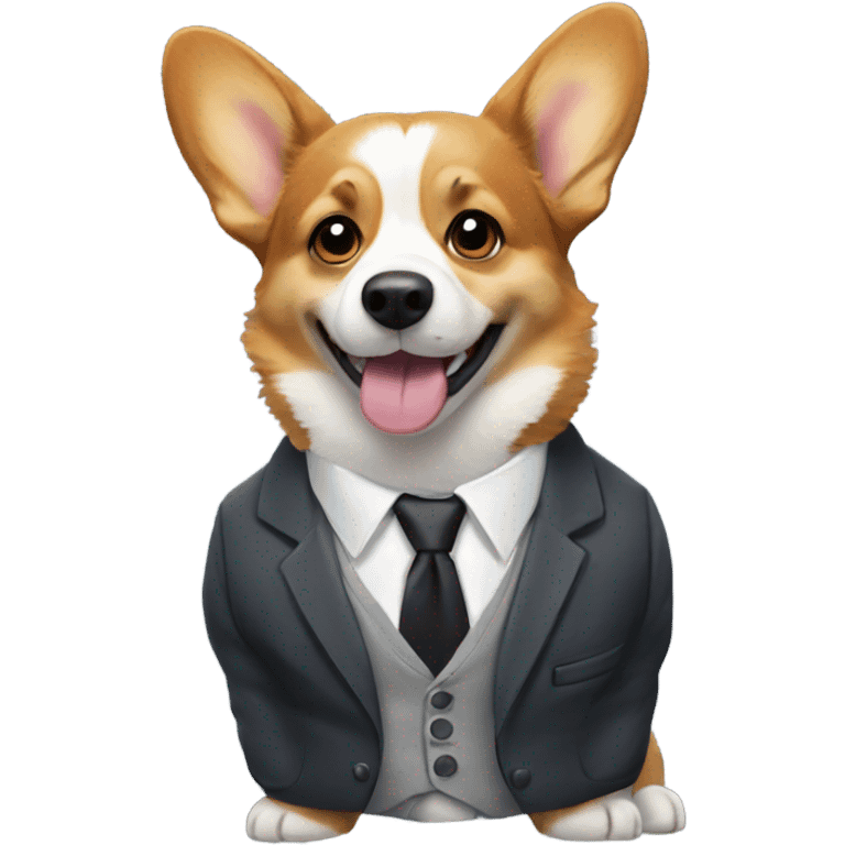 Corgi wearing a suit jacket emoji