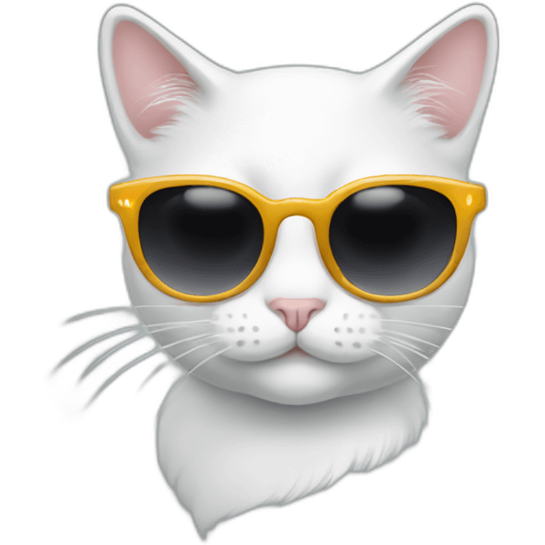 White whinny cat with shades emoji