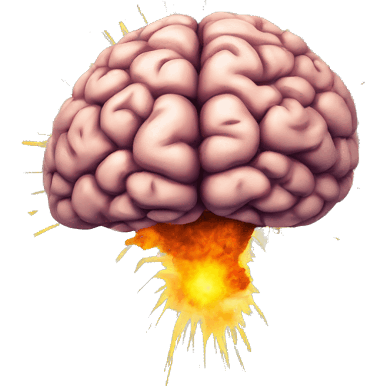 a brain with an explosion above it emoji