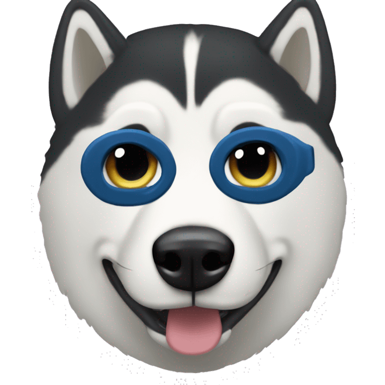 Husky wearing ski mask emoji