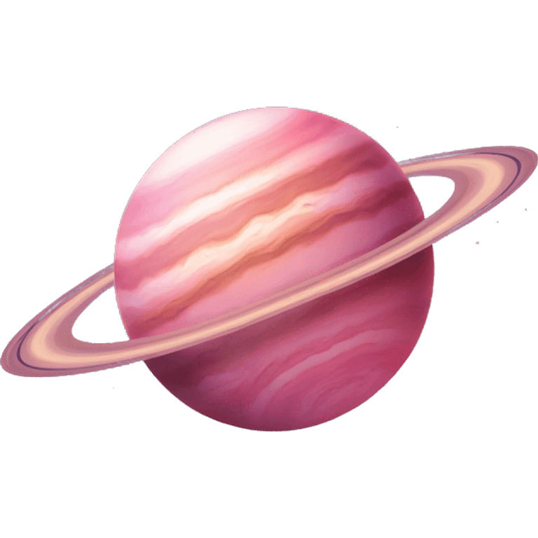 Pink planet with similar features of Jupiter, realistic with no face, theme of love emoji