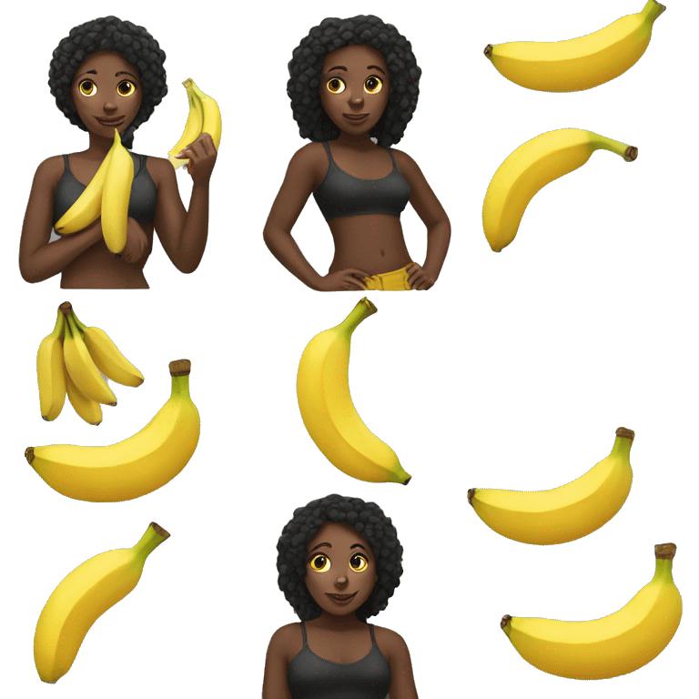 black girl with a banana emoji