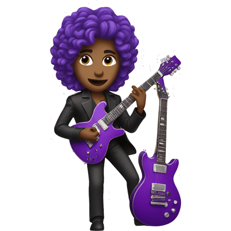 Prince playing purple guitar in heels emoji