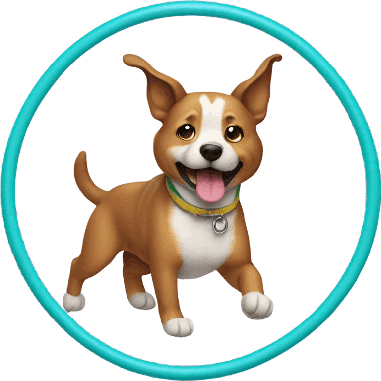 dog hula hooping  emoji