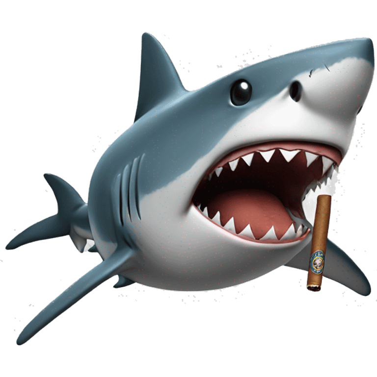 Shark smoking a cigar emoji