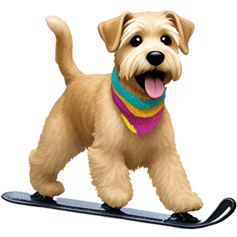 Wheaten terrier ice skating emoji