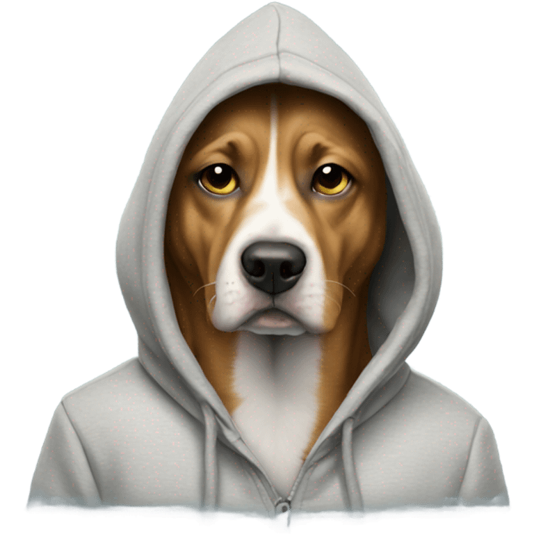 Dog wearing a hoodie smoking  emoji