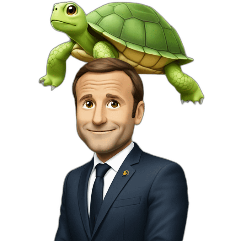 Macron sur tortue emoji