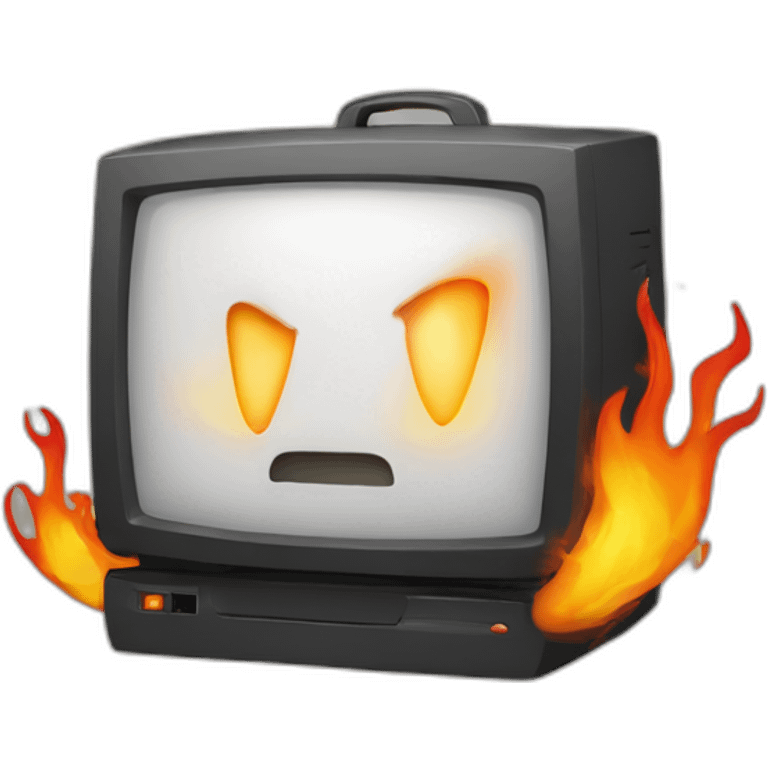 flaming computer emoji