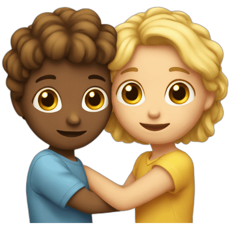 deux personnes qui se font un calin emoji