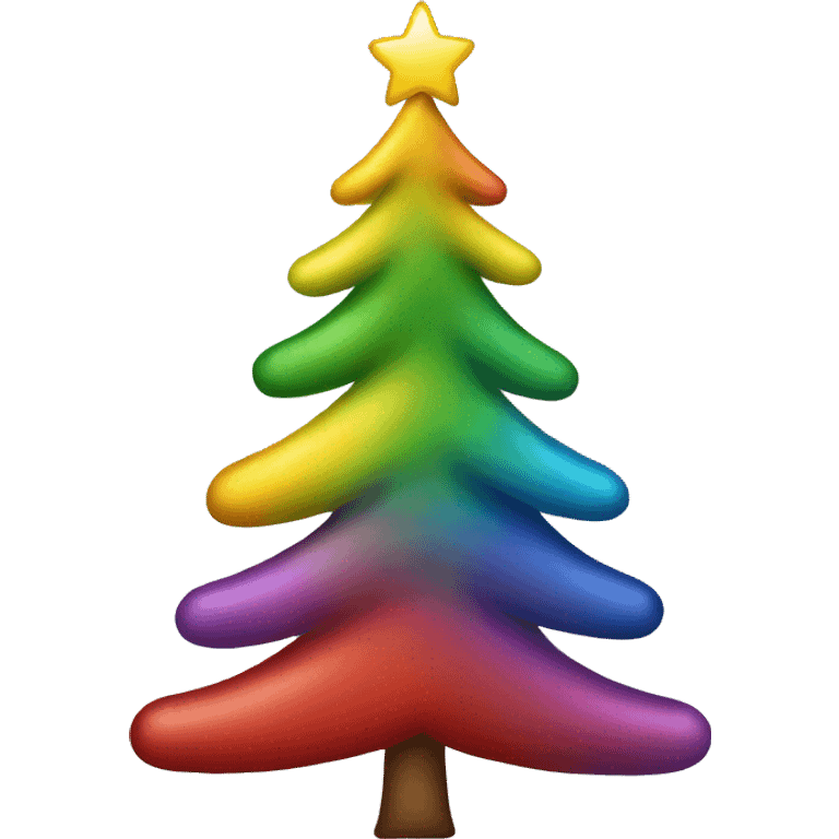 Rainbow Christmas tree emoji