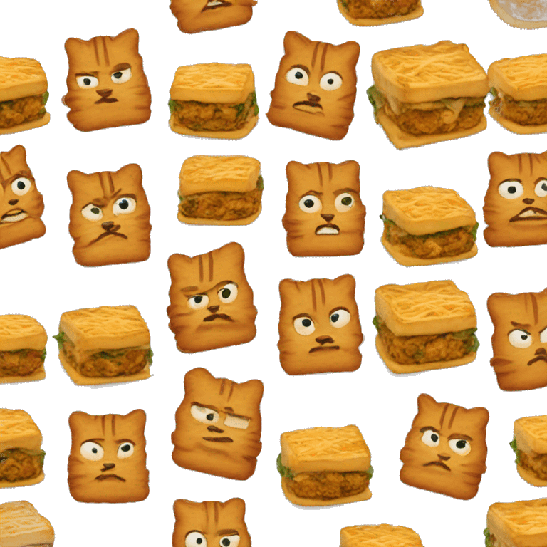 Garfield with tons of lasagna emoji