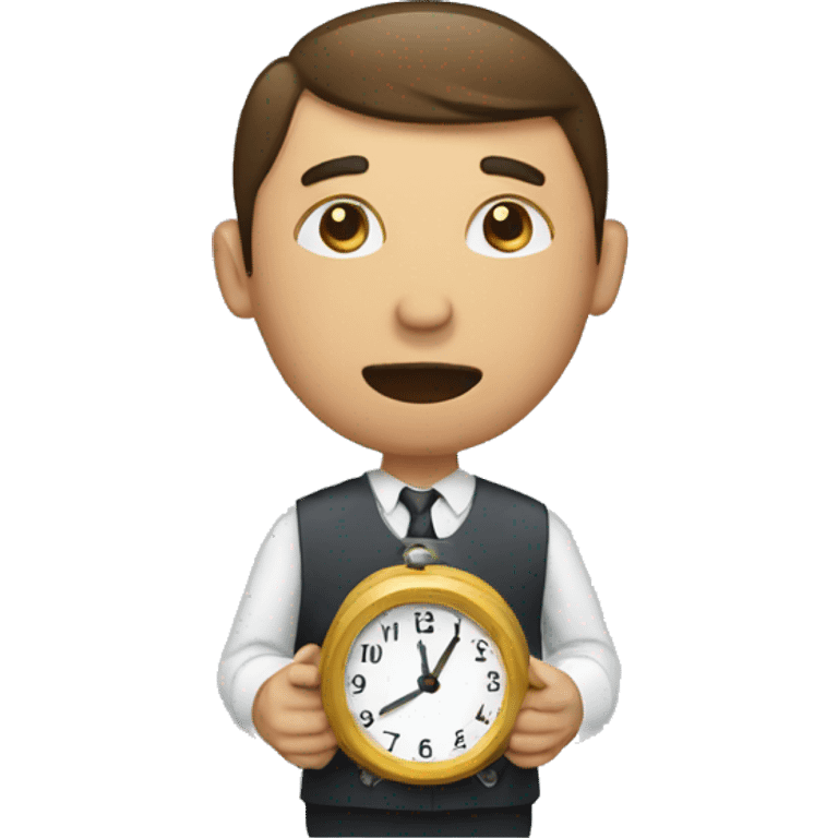 man with clock waiting emoji