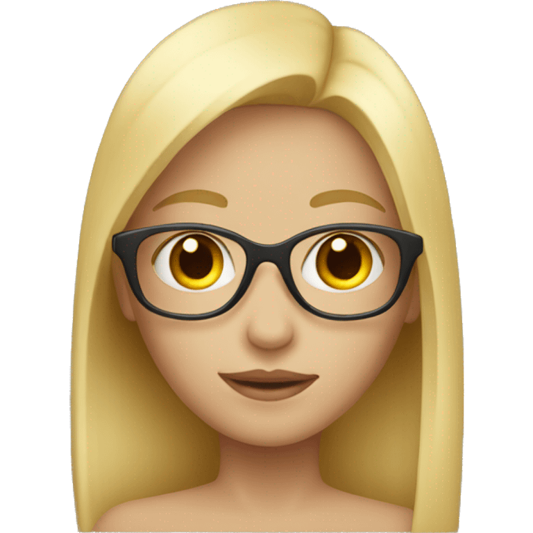 Blond girl with glass emoji