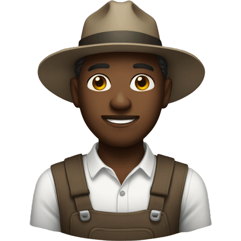 a black man with a farming hat emoji