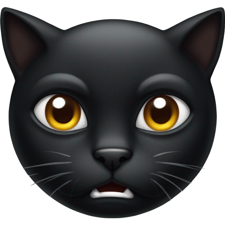 A black cat with anger emoji