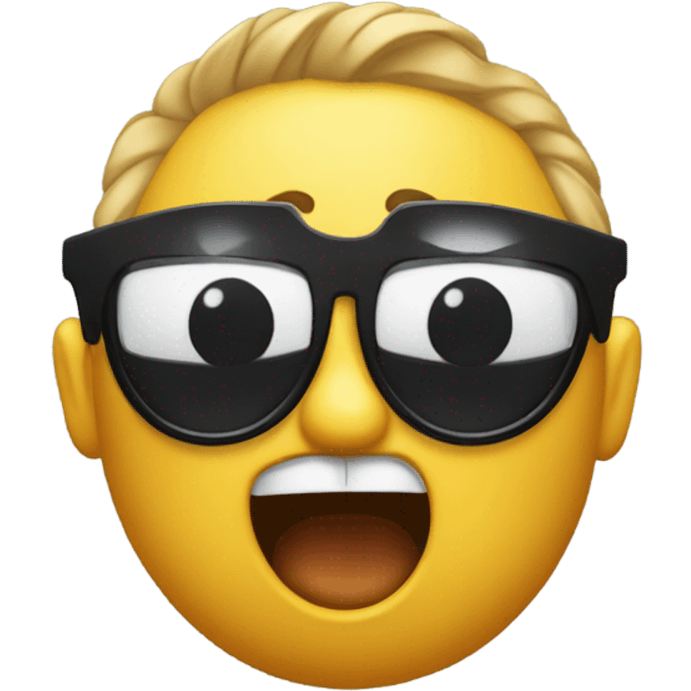 Suprised emoji taking off sunglasses emoji