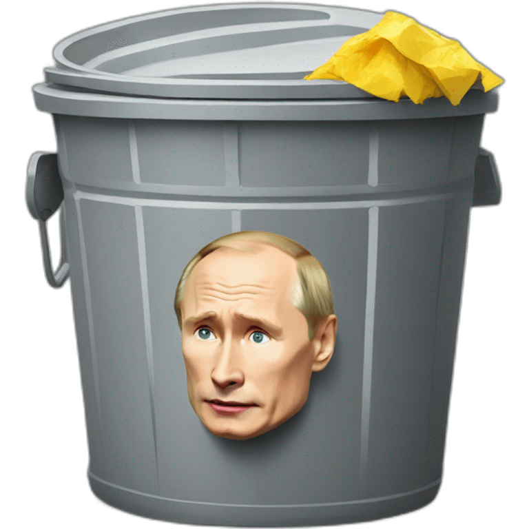 Putin in rubbish bin emoji