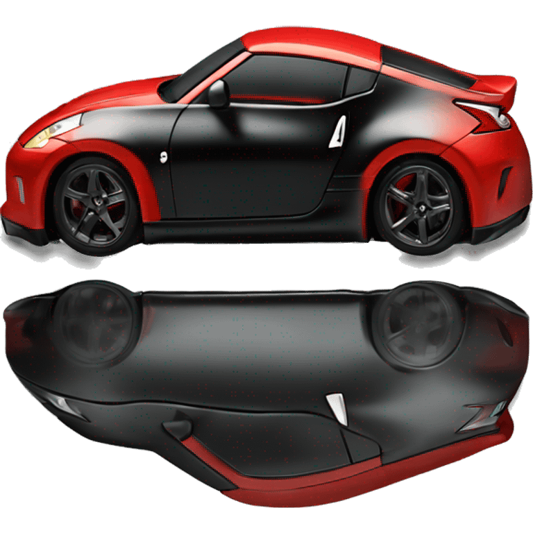 Red 370z black hood black door handle emoji