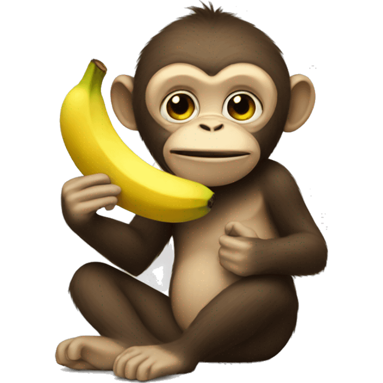 Monkey eating banana emoji