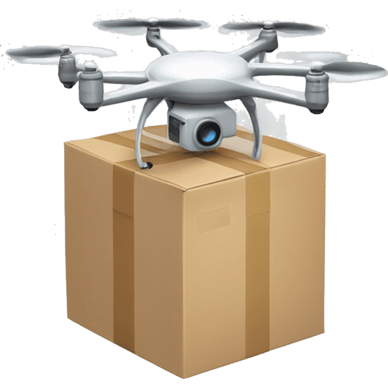 A drone which is transporting a parcel emoji