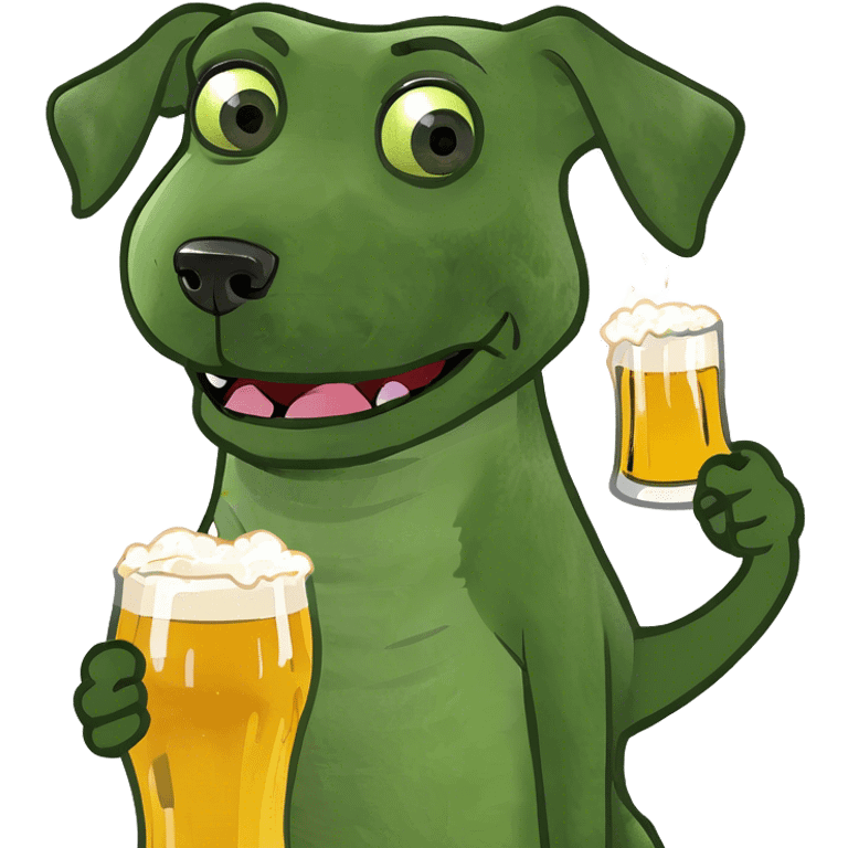 dog with beer emoji