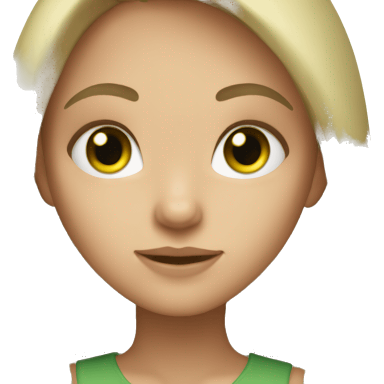 Girl with green eyes and dark blonde hair emoji