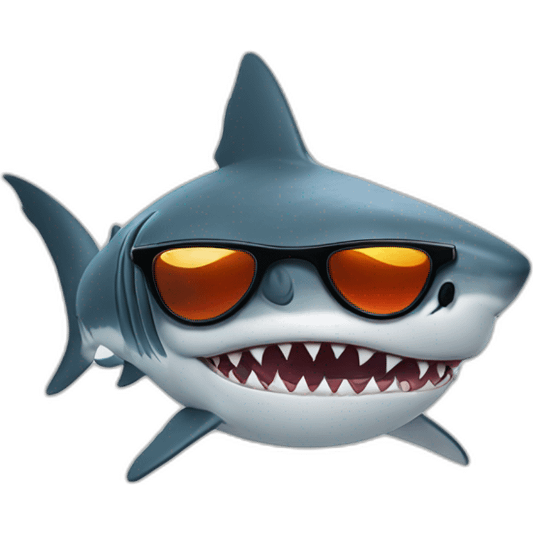 Shark with sunglasses on his eyes emoji