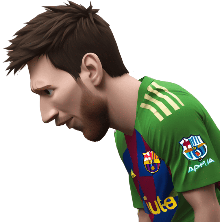 Messi apuntando al cielo con las manos emoji