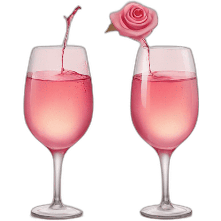 Two glasses of rose wine are clink emoji