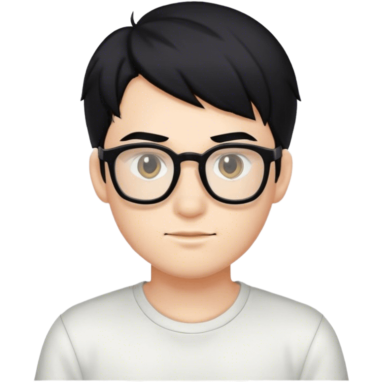 gamer boy with black hair and glasses emoji