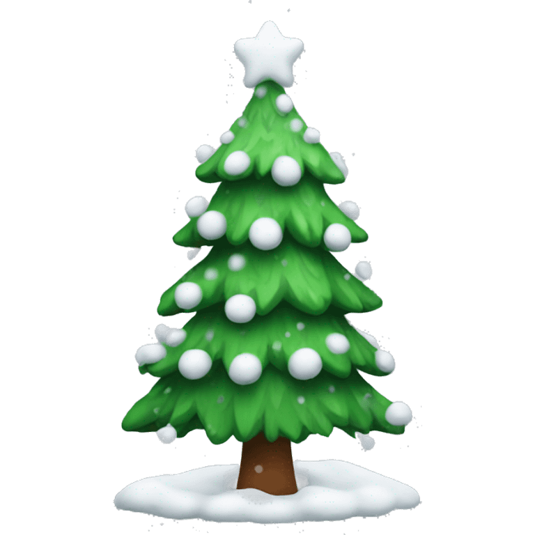 christmas tree with snow on it emoji