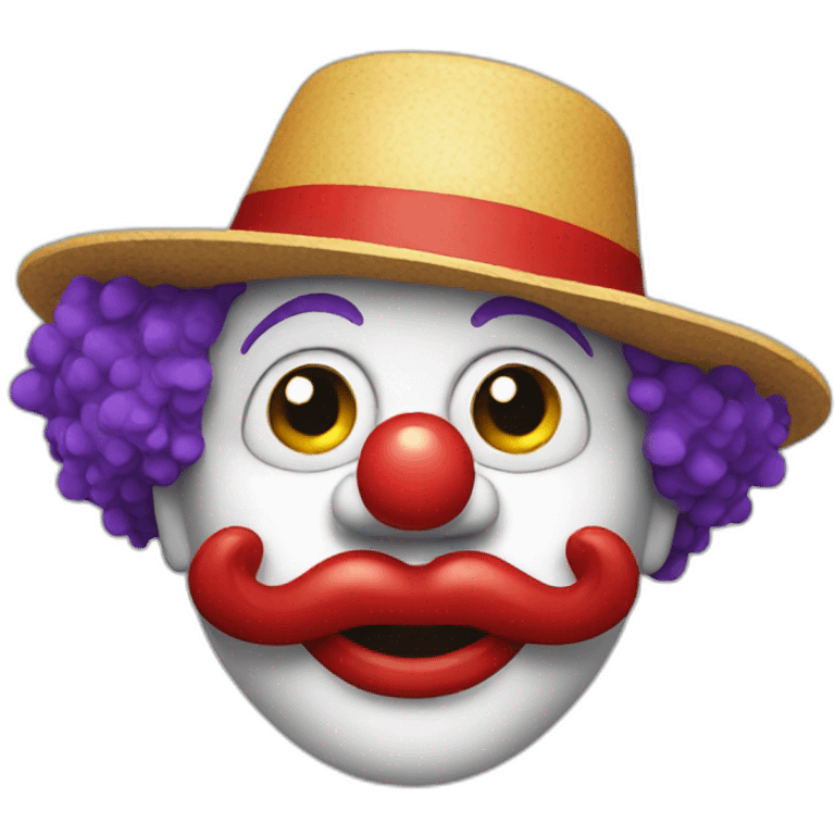 Clown with hat emoji