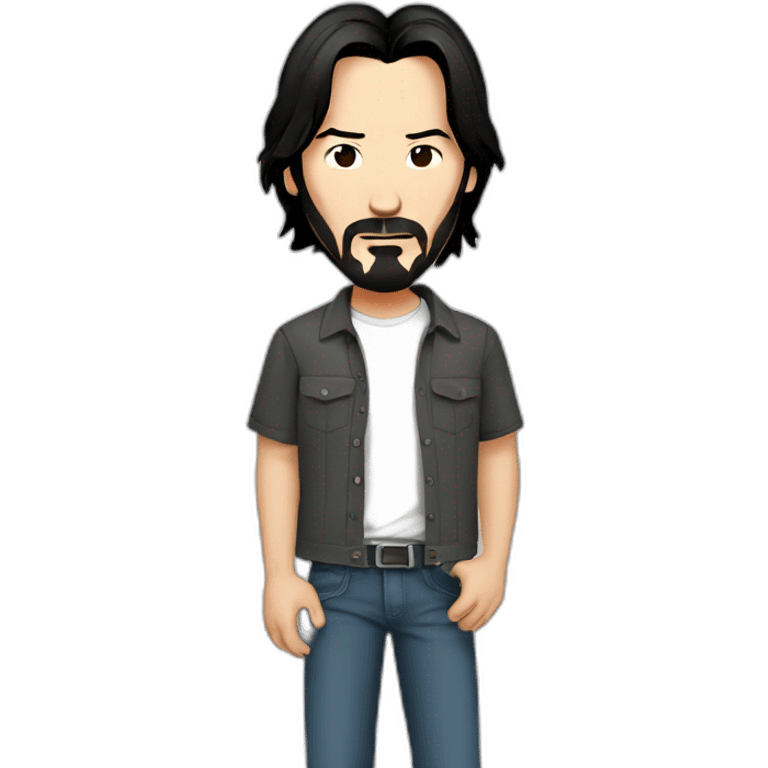 keanu-reeves cartoon wearing shirt emoji