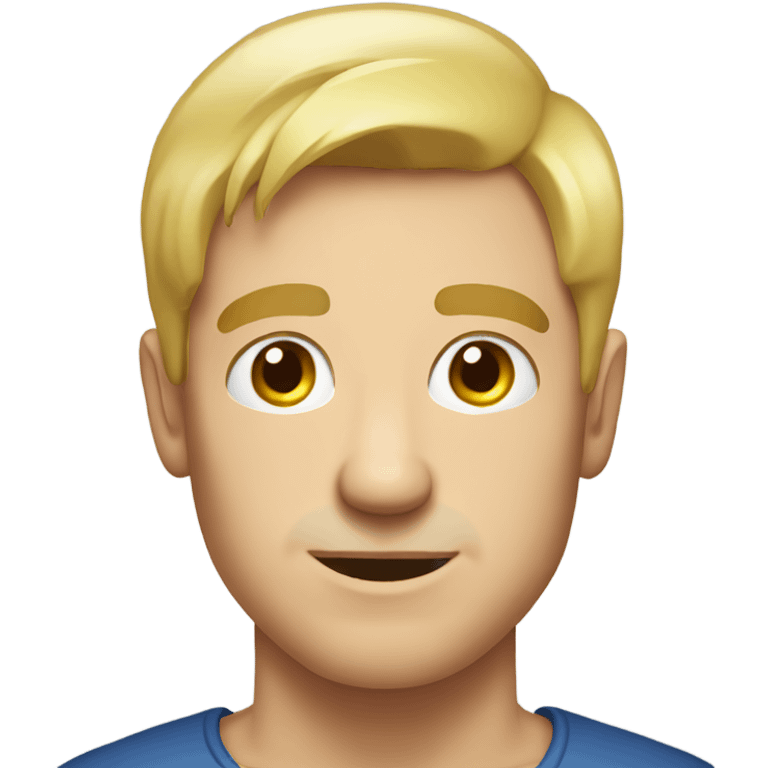 portrait man, upper body, from chest, cartoon, blonde emoji