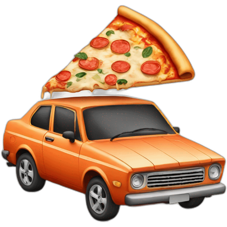 Pizza with car emoji